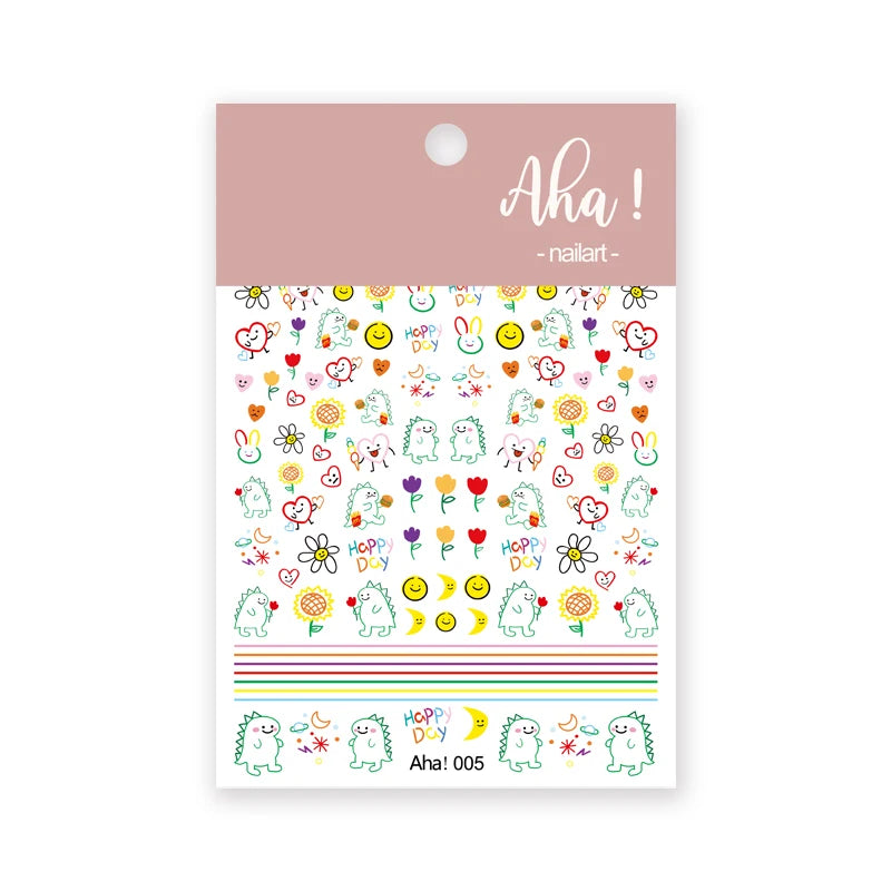 White Bloom Translucent Hollow Butterfly Heart Nail Sticker Press on Nails Decals Hollow Heart Star Moon Shape Sticker Sliders