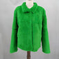 Women Real Rabbit Fur Coat High Collar Winter Jacket Make of One Rabbit Fur Cross Mink Pattern