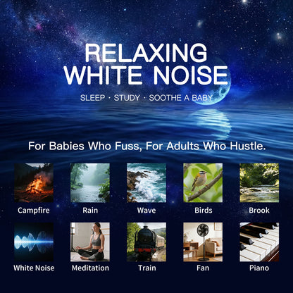 Portable Baby White Noise Machine with Night Light Soothing Sounds Timer Rechargeable Sleep Helper for Kids Adults Easter Gifts