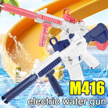 Electric Water Gun M416 Shooting Toy 280ML Shoot Beach Outdoor Fun Toy Children Boy Girl Adults Gift With Expanding Storage Tank