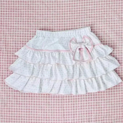 Y2k Gothic Elastic Waist Cross Short Skirt Women Sweet Hot Girl Chic High Waist Ruffle Skirts Female Design Retro Cake Skirt New
