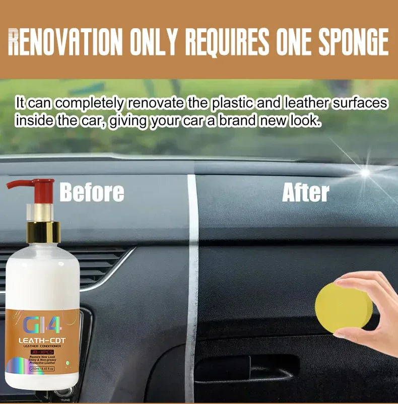 G14 Car Leather Conditioner Agent Restore New Look Protective Leather Clean Refresh Restoration Agent Black Shine Seal Brighten