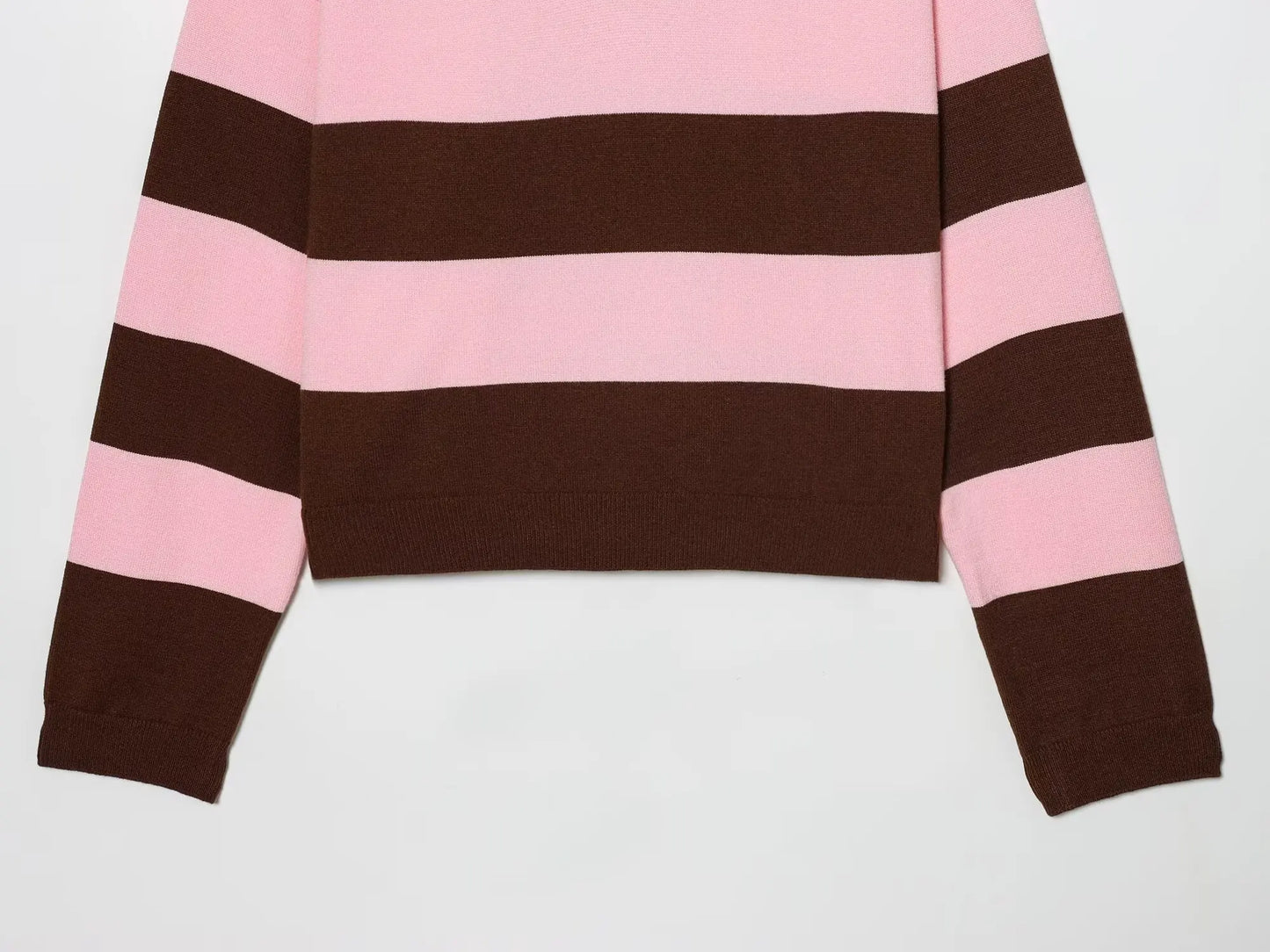 Sweater knitted Pullover Women's Spring 2026 New Fashion Striped Loose Polo neck Warm Women Sweater Chic Youth Holiday Pullover