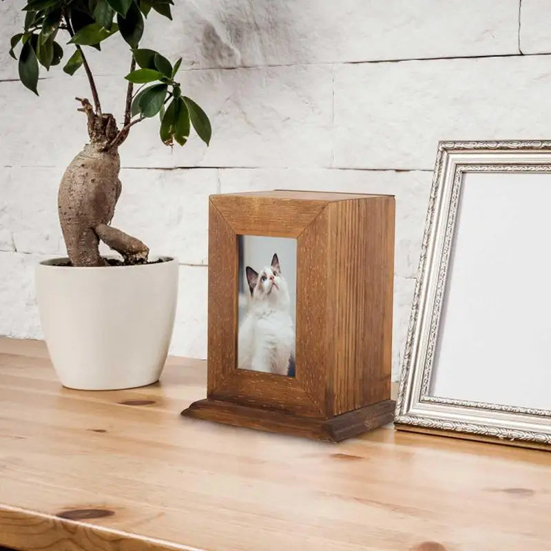 Pet Urns For Dogs Or Cats Wooden Urn Ashes Ashes Personalized Photo Frame Pet Cremation Urns Keepsake Memory Box