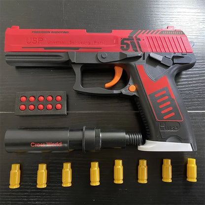New Soft Bullet Toy Gun Shell Ejection Foam Darts Pistol Desert Eagle Airsoft Gun With Silencer For Kid Adult