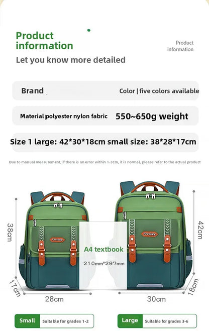 New Primary School Students' Backpacks for Boys and Girls Suitable for Grades 1-6 - 9 Large Capacity Children's School Bags