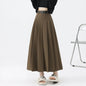 2026 New Women's Pleated Maxi Skirts Autumn High Waisted Zipper Jk Long Skirt Woman Elegant Loose Design Big Swing A-Line Skirts