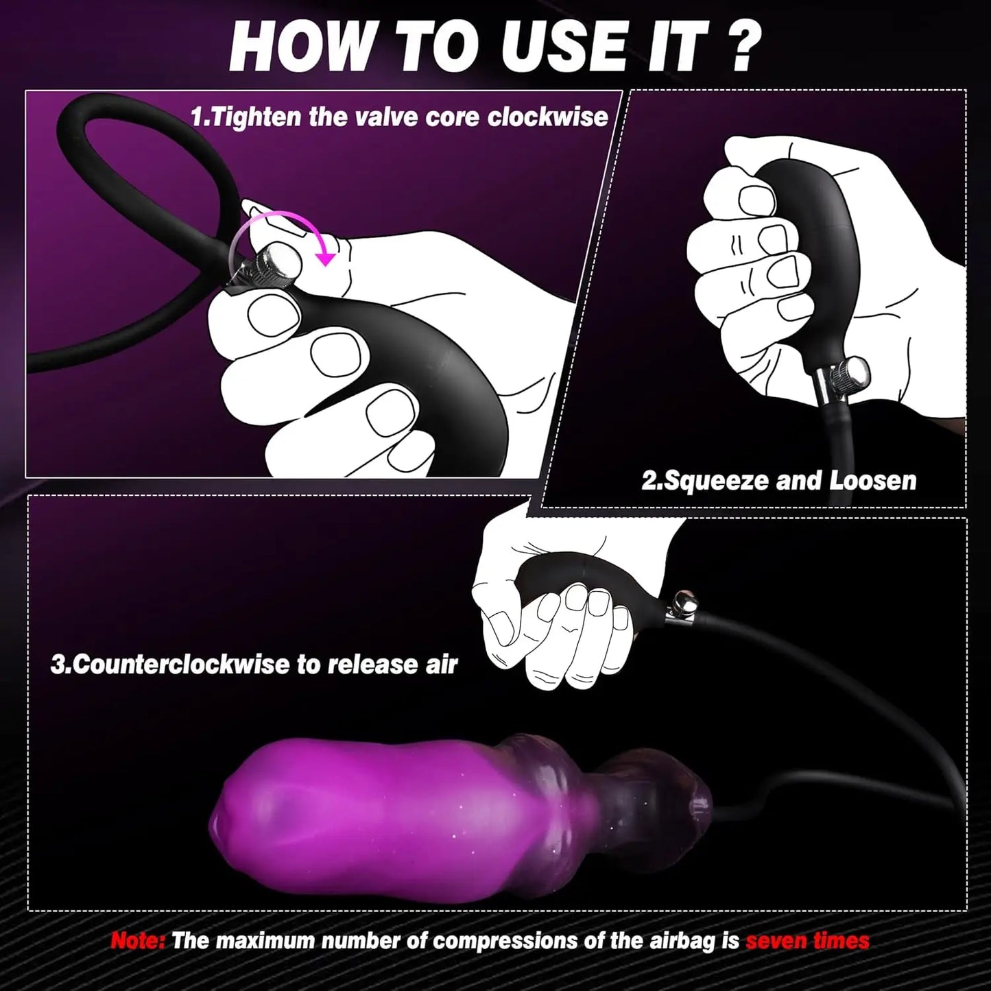 New Inflatable Animal Penis Anal Plug Vagina Anus Dilator Silicone Butt Plug Inflatable Anal Plug Expandable Butt Dilator SexToy