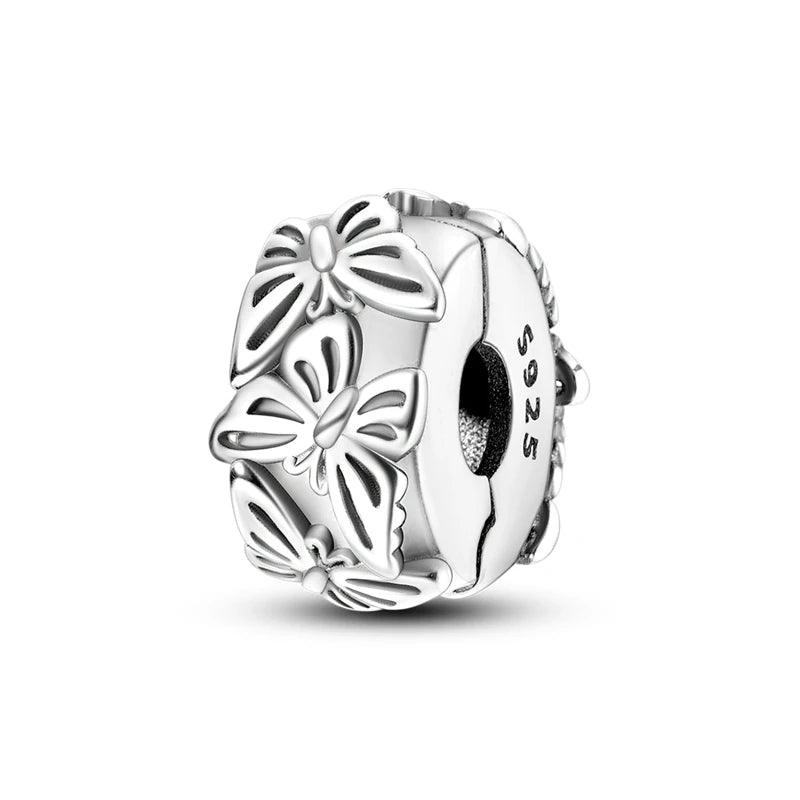 Original 925 Sterling Silver Charm Beads Clover Sunflower Tulip Carnation Pendant For Women Jewelry Fashion Gift