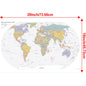 English Map Series-World Map-2019,Decorative Hanging Picture Decor Frameless,Geographical,Tourism/education Tools
