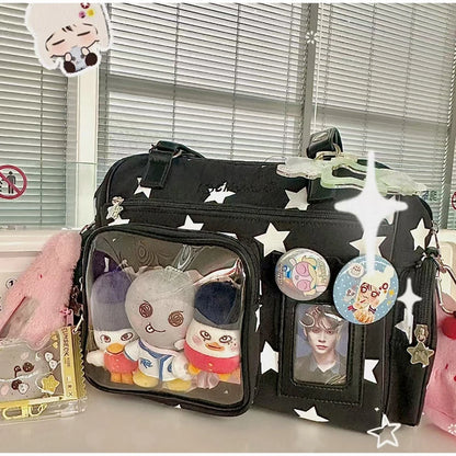 Japanese Itabag With Transparent Display Multi-pocket Shoulder Bag Fashion Tote Bag Jk Uniform Handbag Y2k Style Crossbody Bag