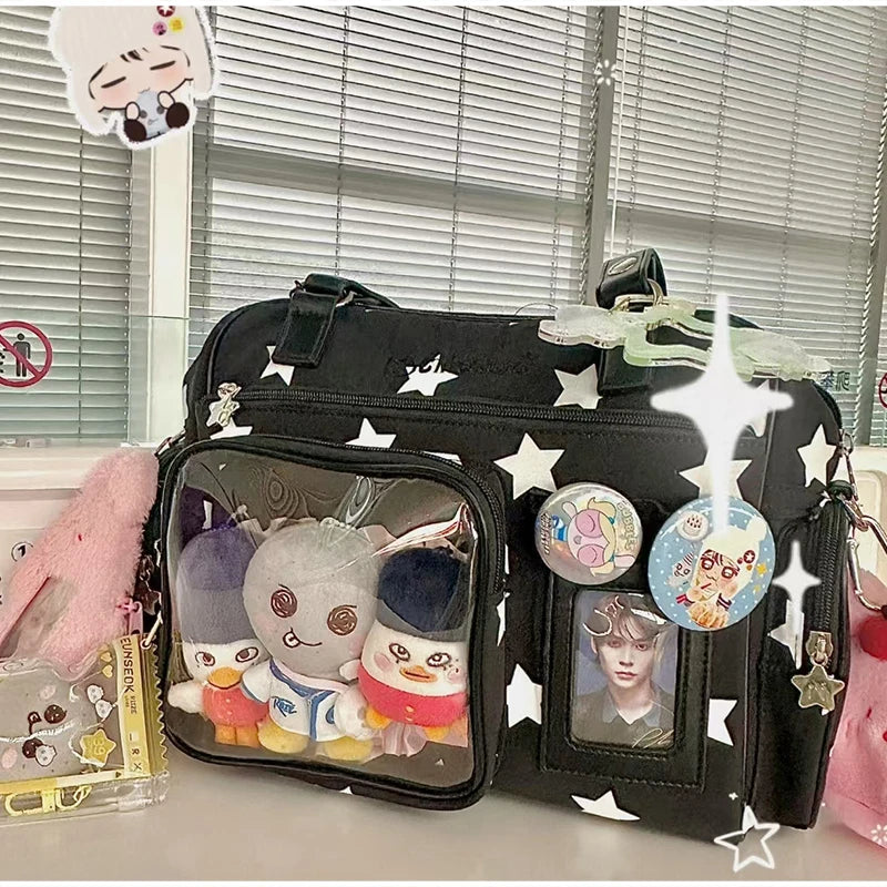 Japanese Itabag With Transparent Display Multi-pocket Shoulder Bag Fashion Tote Bag Jk Uniform Handbag Y2k Style Crossbody Bag