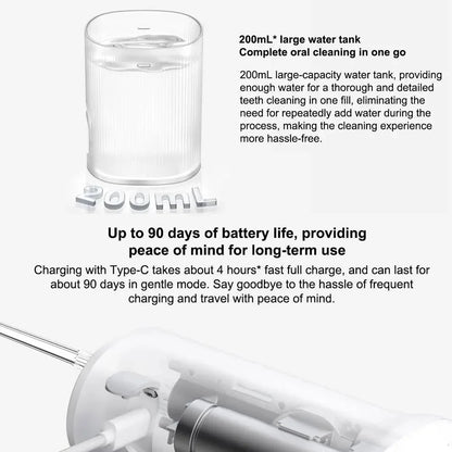 New MIJIA Portable Oral Irrigator 2 Dental Teeth Whitening Flosser bucal tooth Cleaner vibration waterpulse Water Thread