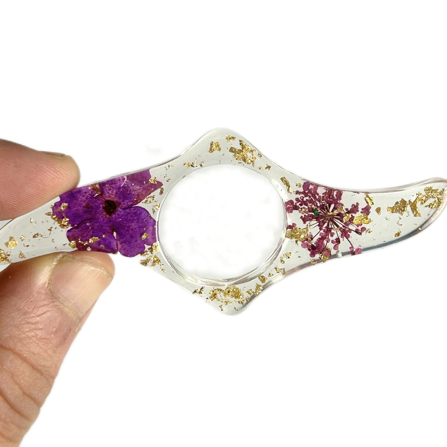 1/2/3 Pcs Dried Flower Resin Book Page Holders Colorful Clear Thumb Rings Book Page Holder Bookmark Gift for School Office Women