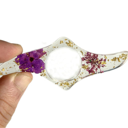 1/2/3 Pcs Dried Flower Resin Book Page Holders Colorful Clear Thumb Rings Book Page Holder Bookmark Gift for School Office Women