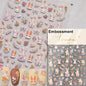 Collage Text English Letter Musical Note Star Graffiti Colorful 5D Love Heart Bowknot Nail Art Sticker Adhesive Manicure Decals