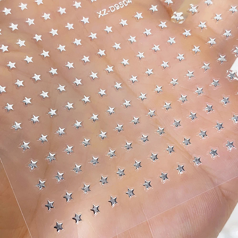 8Pcs/Set 3D Mix Colors Y2K Stars Nails Stickers 8*10cm Five-pointed Star Nail Decals Self-Adhesive Starlight DIY Nail Supplies 1