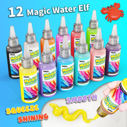 Magic Gel Water Beads Toy: 12-Pack DIY Fairy Garden Kit with Molds, STEM Sensory Squishy Toys, Creative Birthday Gift for Kids