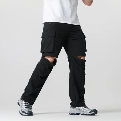 Men's Cargo Hiking Convertible Pants, Waterproof, Quick Dry, Lightweight, Removable Zipper, Perfect for Outdoor Adventures, Fishing and Camping, All-Season Versatile Hiking Gear.