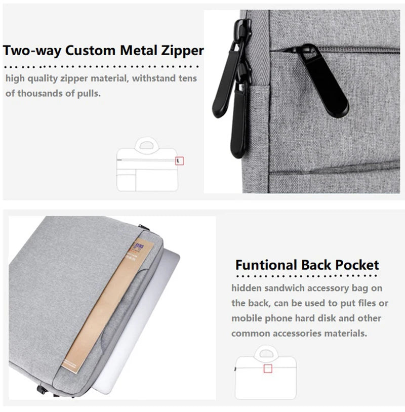 Water-resistant Universal Laptop Bag Sleeve 11 12 13 14 15 15.6 inch Notebook for Macbook Computer Handbag Briefcase Travel Bag