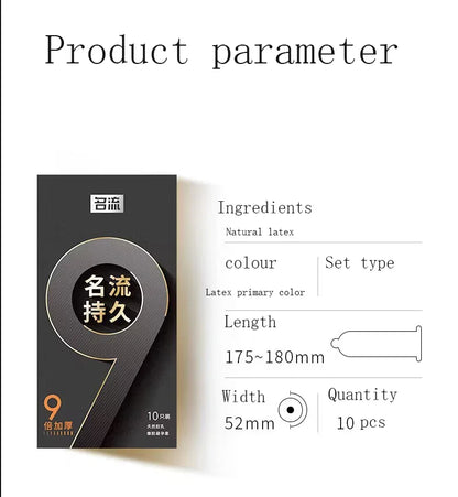 10pcs 9x PERSONAGE Extra Thick Ejaculation Dotted Condoms Physical Delay Smooth Lubrication Intimate Sex Toys Adult Goods