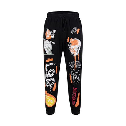 2025 Women Sweatpants Joggers Y2K Harajuku Cartoon Skull Printed Streetwear Sweatpants Pants Casual High Waist Sweatpants Y2K