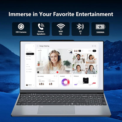 15.6 Inch 4K HD Gaming Laptop Intel Core i9-9900 Windows 11 16GB RAM 1TB SSD Ultra Thin Portable Business Notebook Computer