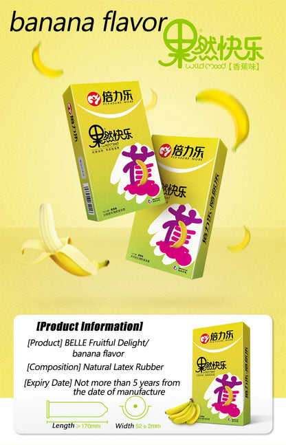 10pcs Fruit Flavor Condoms Sex Toy for Men Strawberry Blueberry Taste Penis Sleeves Ultra Thin Condom Adult Sex Product 18+