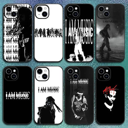 I AM MUSIC Playboi C-Carti Phone Case For IPhone 11 12 13 14 15 16Pro Max Plus Classic Black Soft Shell