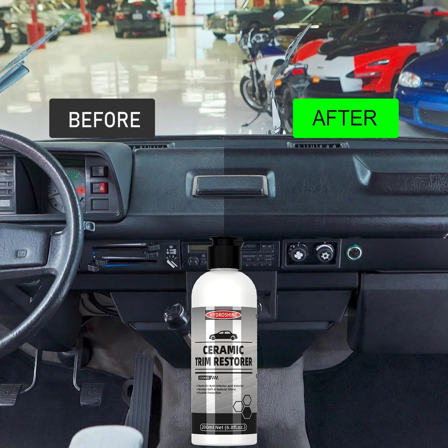 Hydroshine Ceramic Trim Restorer Car Plastic Leather Rubber Restorer Auto Polish And Repair Coating Renovator Refurbish Agent