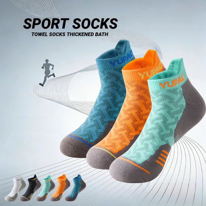 New Men's Professional Sports Short Socks Thick Towel Quick Dry Wicks Fitness Running Ankle Man Gift Breathable Marathon Gym