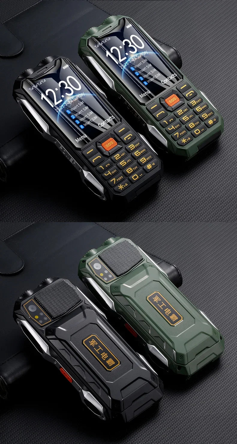 YEEMI Q9 GSM 2G&4G Network Mobile Phone 2G 4SIM 4G 2SIM Cards Rugged Bar Cellphone 3.5“ HD Display Big Battery Loud Sound Phone