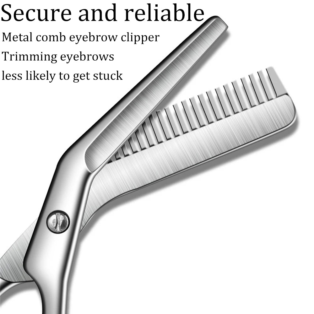 1Pc Stainless Steel Eyebrow Trimmer Scissors Precision Grooming Tool for Men & Women Effortless Knife Hair Removal Shaver Tool