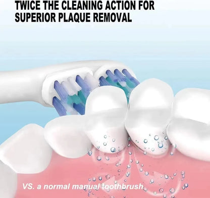 4-24pcs Dual Clean Replacement Brush Head Compatible with OralB Electric Toothbrushes Fit 100 500 1000 2000 3000 5000 6000 7000