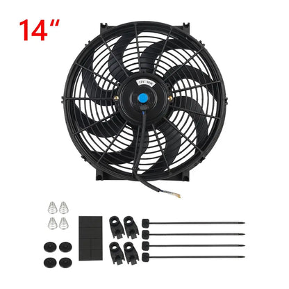 Universal 7/9/10/12/14/16 Inches 12V 80W 2100RPM Car Air Conditioning Electronic Radiator Cooling Fan Blade Electric Cool Kit