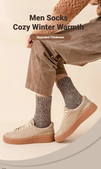 CHUANGERM 3 Pairs Men's Winter Thermal Socks Thick Warm Snow‑Proof Casual Outdoor Daily Wear Soft Comfort Meias Masculinas