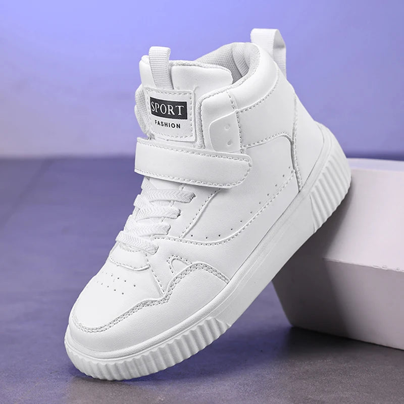 autumn boys sneaker high top children shoes luxury leather basketball shoes kids PU tennis sports shoes for boy size 28-39