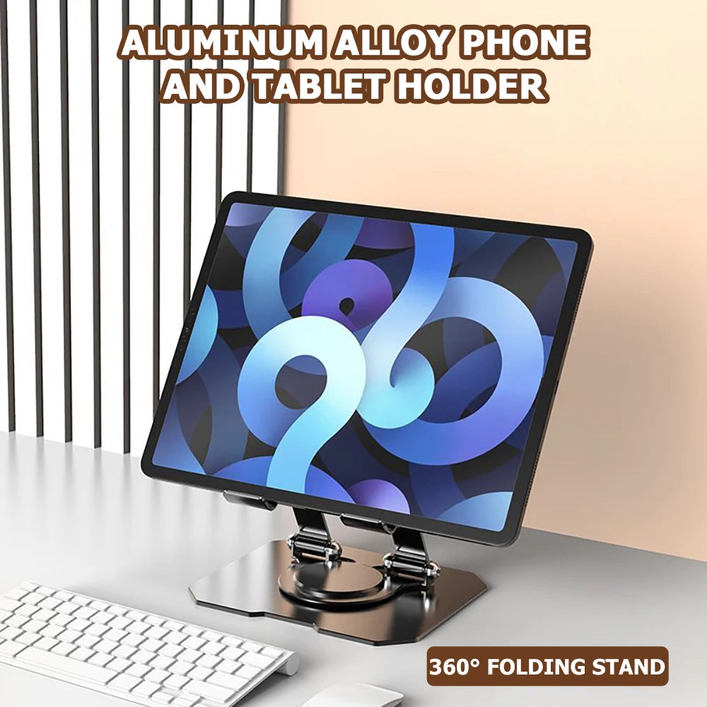360° Rotatable Tablet Stand Adjustable Foldable Desktop Stand Holder Compatible For 4.7-10 Inch Ipad Pro/Air/Min Tablet Phone