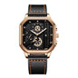 Luxury Big Dial Men Square Watch Casual PU Leather Strap Men Sports Watches