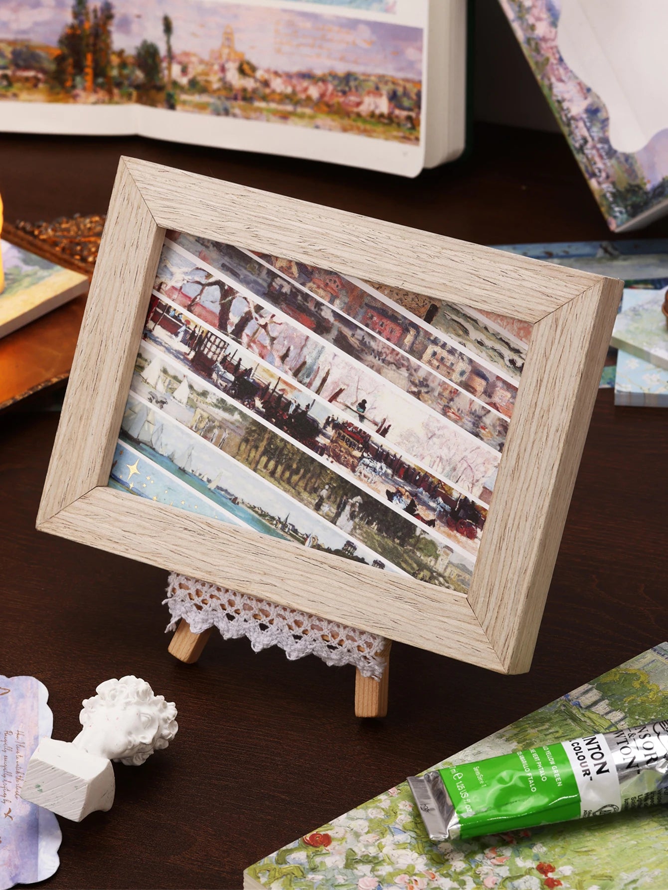 24 Rolls/Box Oil Painting Theme Washi Tape Set, Gilded Style Design Decorative Handmade DIY Decoration Materials Tape