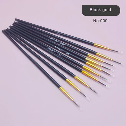 10Pcs/Set Fine Hand-painted Thin Hook Line Pen Short Wood Rod Drawing Art Pen Paint Brush Art Supplies Nylon Brush Special Offer