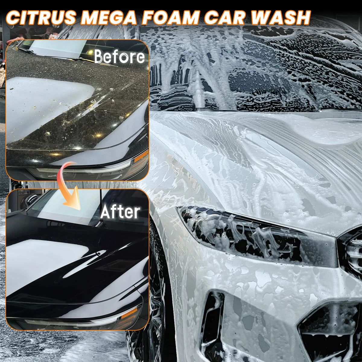 Magic High Foam Car Wash Liquid - Concentrated Auto Washing Chemistry for Deep Cleaning Deep Cleaning Car Shampoo Cleaner X2