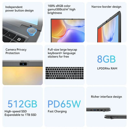 Adreamer 16 Inch Laptop LeoBook16S 2560*1600 IPS 60Hz CPU Intel Core i5-1240P 16GB RAM SSD 1TB 16" Business Desktop Laptop