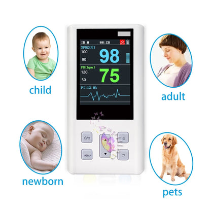 Handheld Pulse Oximeter Monitor for Heart Rate and Oxygen Saturation with Veterinary Medical SPO2 with Memory