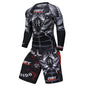New Men Sports Jiu Jitsu BJJ Suit Gym Fitness Compression Clothes Running Jogging Sport Wear Exercise Workout Rashguard Tights