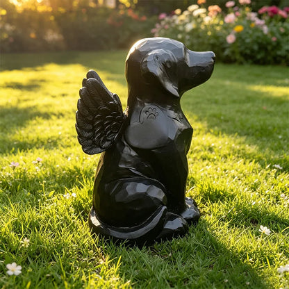 Hot-selling Standing Cat and Dog Urn Amazon Explosion Black Angel Pet Commemorative Urn Sealed Pet Ashes Urn Storage Box