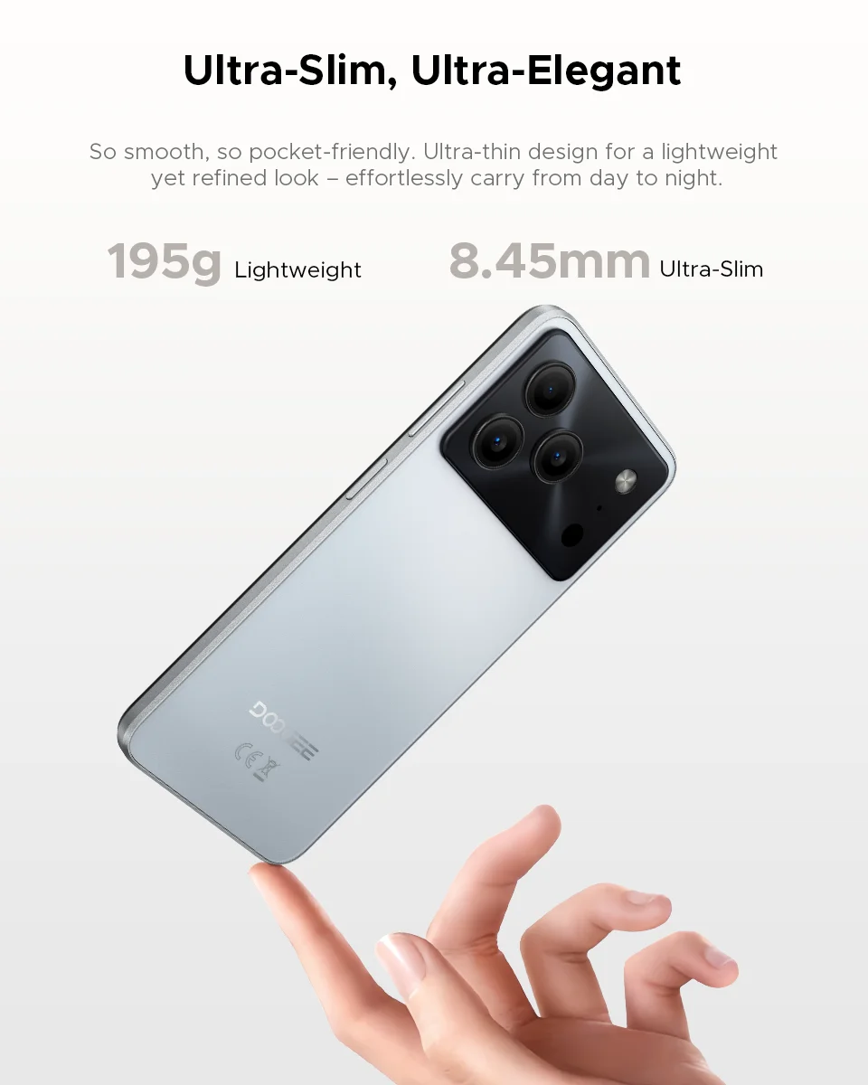 Global Version DOOGEE Note 56 Smartphone Android 16 6150mAh Battery 6.56'' Display 24GB RAM + 64GB ROM 8MP Camera Mobile Phone
