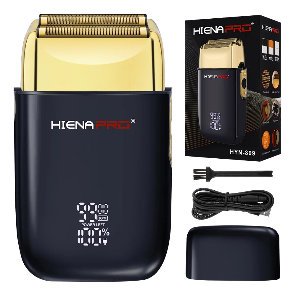HIENA Shaving Machine Men Electric Shaver Hair Clipper Rechargeable Metal Housing Pro Electric Shaver for Men Electric Home