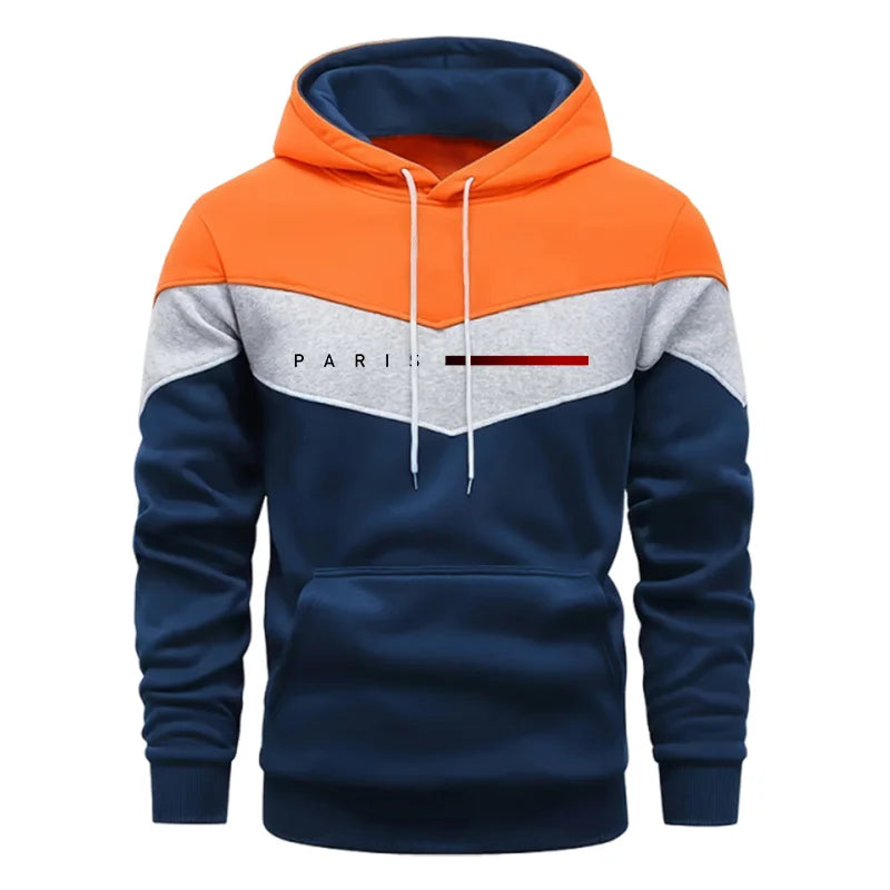 Paris Fashion Men's Hoodies Set Daily Casual Sports Hooded Sweatshirt and Jogger Pants Male Urban Trend Warm Pullover Tracksuit
