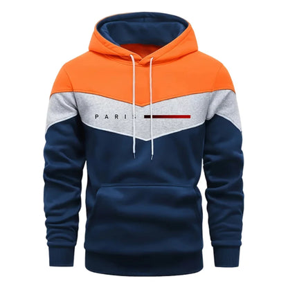 Paris Fashion Men's Hoodies Set Daily Casual Sports Hooded Sweatshirt and Jogger Pants Male Urban Trend Warm Pullover Tracksuit